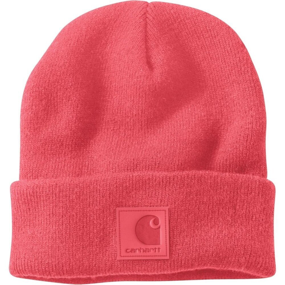 Carhartt Men's Pink Salmon Adjustable Straight Acrylic Tonal Patch Beanie Cap